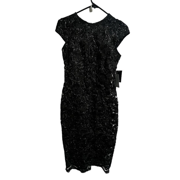 Marina size 4 cap sleep silver lace dress - Picture 6 of 9
